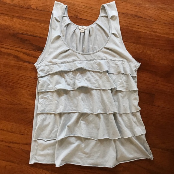 Aritzia Tops - Aritzia Wilfred Ice Blue Ruffle Tier Tank Top SZ S